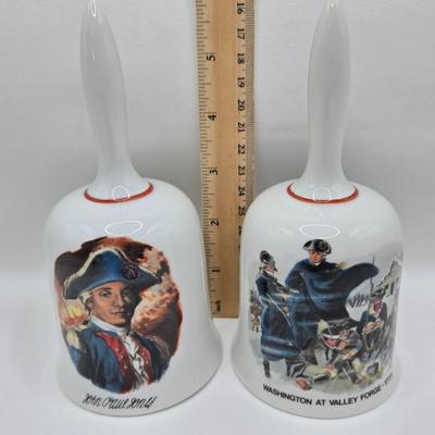 LOT 25D: Let Freedom Ring!! Danbury Mint Bicentennial Bells and Black Metal Bell with Eagle