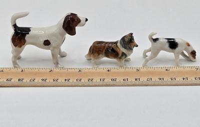 LOT 30D: Punch Z.S. & Co. Bavaria Plate, Porcelain Swan, Porcelain Dogs, Golden Crown E&R Italy Flower, Miniature Porcelain Bird...