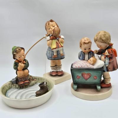 LOT 33D: Hummel Figurines Including Kiss Me, Blessed Event, and Just Fishing