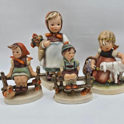 LOT 34D: Hummel Figurines Including Weary Wanderer, Favorite Pet, Just Resting, & Wayside Harmonies