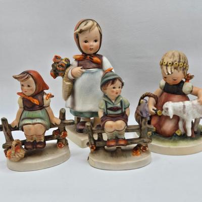 LOT 34D: Hummel Figurines Including Weary Wanderer, Favorite Pet, Just Resting, & Wayside Harmonies