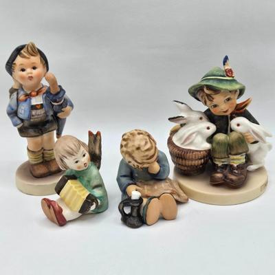 LOT 35D: Hummel Figurines Including Home From Market, Playmates, A nap, Angel with Accordion AKA Joyous News