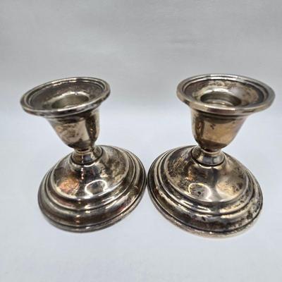 LOT 40D: Weighted International Sterling Candle Stick Holders