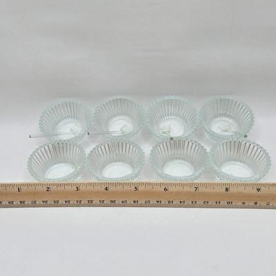 LOT 41D: MCM Vintage Cambridge Footed Shell Trinket Dishes and Salt Cellars with Crystal Shovels