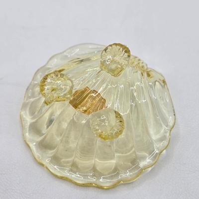 LOT 41D: MCM Vintage Cambridge Footed Shell Trinket Dishes and Salt Cellars with Crystal Shovels