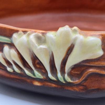 LOT 44D: Vintage Roseville Freesia Bowl and Candle Stick Holders