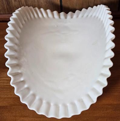LOT 50M: Vintage Fenton Hobnail Milk Glass Fruit Bowl, Vase, and Candle Holder Bowl
