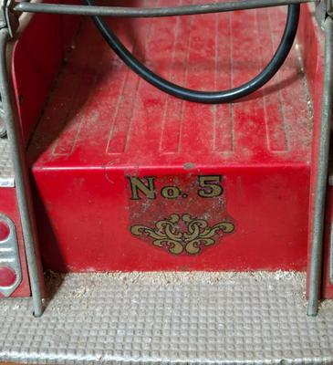 LOT 51M: Vintage Die-cast Tonka Red Fire Truck No. 5