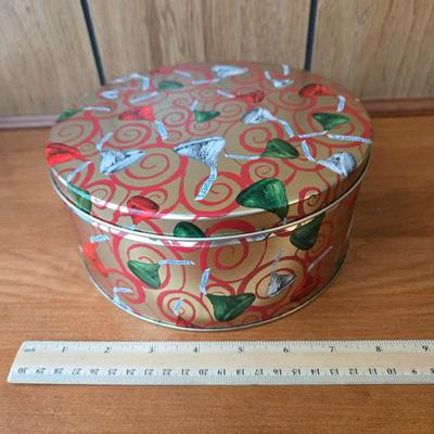 LOT 56M: Vintage Metal Picnic Basket, First Aid Tin, Jean Nate Powder Tin, and More