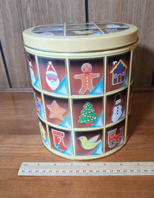 LOT 56M: Vintage Metal Picnic Basket, First Aid Tin, Jean Nate Powder Tin, and More