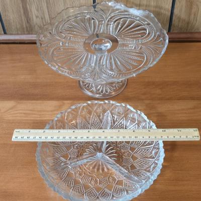 LOT 57M: Vintage Groovy Mushroom TV Tray, Tin Folk Art Serving Tray, Hand Wrought Aluminum Tray with Handles, Round Floral Tray, Glass...