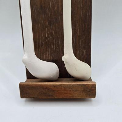 LOT 60M: Vintage Clay Pipes with Wooden Holder