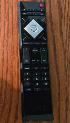 LOT 64L: Vizio TV with Remote and Wooden Table
