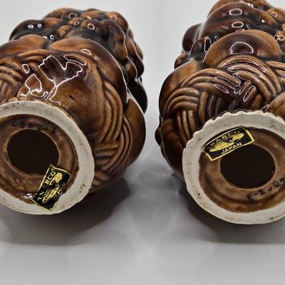 LOT 71K: Vintage Inarco Japan Cornucopia with Matching Candle stick Holders, Holland Mold Cabbage Tureen, and Ceramic Gourd Candle Holder...