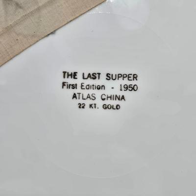 LOT 75M: Atlas China The Last Supper Plate with 22K Gold Trim, Vintage Miniature Bone China Nativity, and More