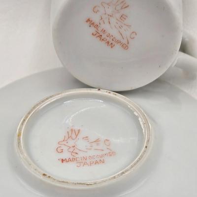 LOT 76X: Beautiful Flower Tea Cups and Saucers/ Many Made in Occupied Japan