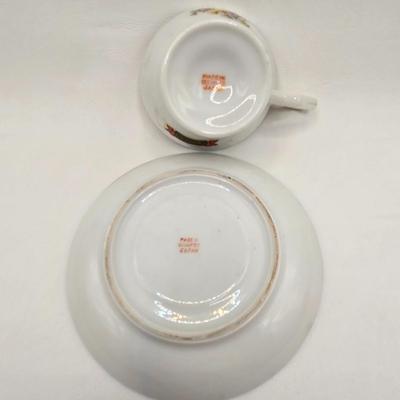 LOT 76X: Beautiful Flower Tea Cups and Saucers/ Many Made in Occupied Japan