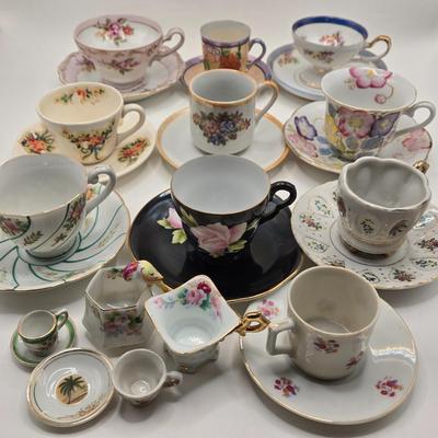 LOT 76X: Beautiful Flower Tea Cups and Saucers/ Many Made in Occupied Japan