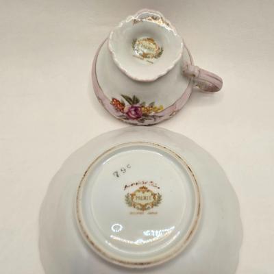 LOT 76X: Beautiful Flower Tea Cups and Saucers/ Many Made in Occupied Japan