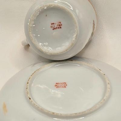 LOT 76X: Beautiful Flower Tea Cups and Saucers/ Many Made in Occupied Japan