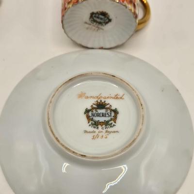LOT 76X: Beautiful Flower Tea Cups and Saucers/ Many Made in Occupied Japan