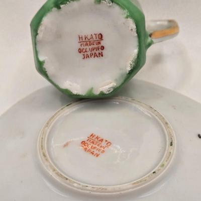 LOT 77X: Variety of Blue and Green & Souvenir Tea Cups and Saucers / Some Made in Occupied Japan