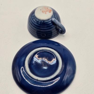 LOT 77X: Variety of Blue and Green & Souvenir Tea Cups and Saucers / Some Made in Occupied Japan