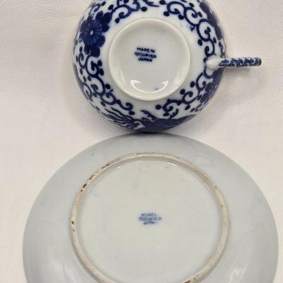 LOT 77X: Variety of Blue and Green & Souvenir Tea Cups and Saucers / Some Made in Occupied Japan