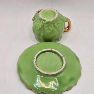LOT 77X: Variety of Blue and Green & Souvenir Tea Cups and Saucers / Some Made in Occupied Japan