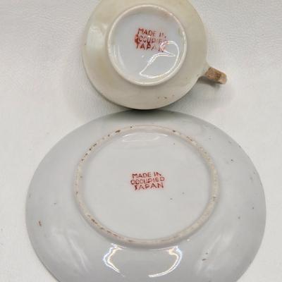 LOT 77X: Variety of Blue and Green & Souvenir Tea Cups and Saucers / Some Made in Occupied Japan