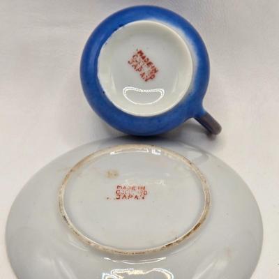LOT 77X: Variety of Blue and Green & Souvenir Tea Cups and Saucers / Some Made in Occupied Japan