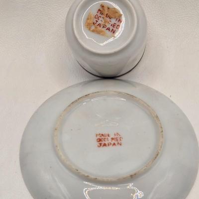 LOT 77X: Variety of Blue and Green & Souvenir Tea Cups and Saucers / Some Made in Occupied Japan