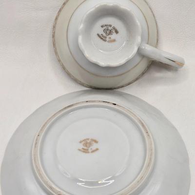 LOT 77X: Variety of Blue and Green & Souvenir Tea Cups and Saucers / Some Made in Occupied Japan