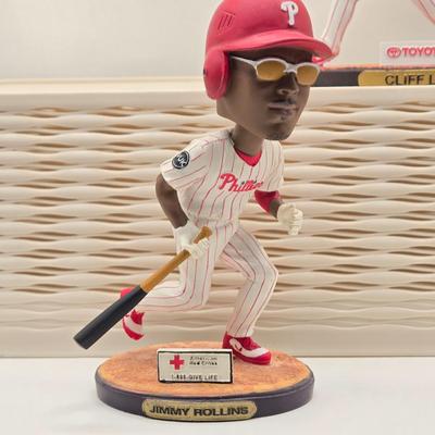 LOT 79X: Charlie Manuel, J-Roll, Cliff Lee, "Lights out Lidge" & "Chooch" Bobble Heads and J-Roll 2007 MVP Ball...