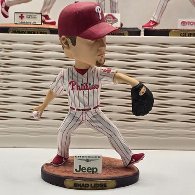 LOT 79X: Charlie Manuel, J-Roll, Cliff Lee, "Lights out Lidge" & "Chooch" Bobble Heads and J-Roll 2007 MVP Ball...