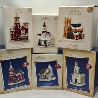 LOT 83X: Multiple Hallmark Keepsake Church Ornaments all with Original Boxes