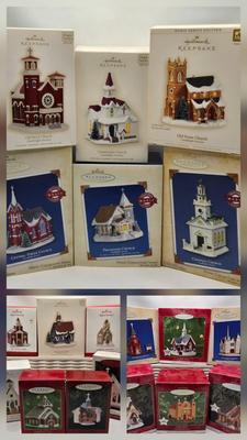 LOT 83X: Multiple Hallmark Keepsake Church Ornaments all with Original Boxes