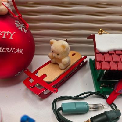 LOT 84X: Christmas Tree Ornaments Including Hallmark Birds Collector Series, Avon Ornaments, Radio City Christmas Spectacular, and More
