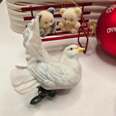 LOT 84X: Christmas Tree Ornaments Including Hallmark Birds Collector Series, Avon Ornaments, Radio City Christmas Spectacular, and More