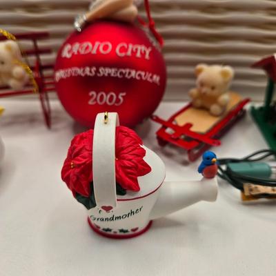 LOT 84X: Christmas Tree Ornaments Including Hallmark Birds Collector Series, Avon Ornaments, Radio City Christmas Spectacular, and More