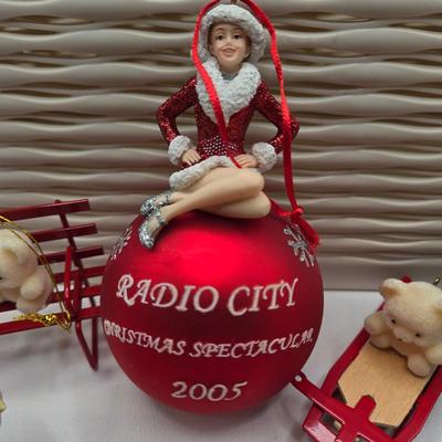 LOT 84X: Christmas Tree Ornaments Including Hallmark Birds Collector Series, Avon Ornaments, Radio City Christmas Spectacular, and More