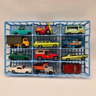 LOT 86X: Vintage Official Matchbox Series Deluxe Collector's Case With Cars, Busses, Trucks, Motorcycles, and More Inside!