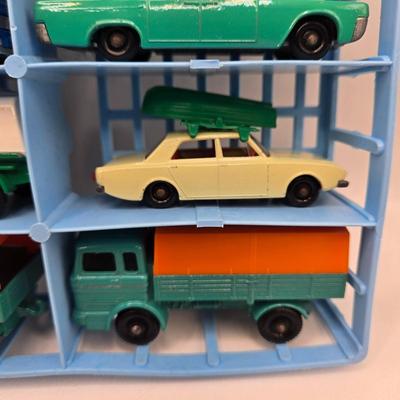 LOT 86X: Vintage Official Matchbox Series Deluxe Collector's Case With Cars, Busses, Trucks, Motorcycles, and More Inside!
