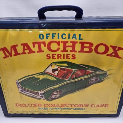 LOT 86X: Vintage Official Matchbox Series Deluxe Collector's Case With Cars, Busses, Trucks, Motorcycles, and More Inside!