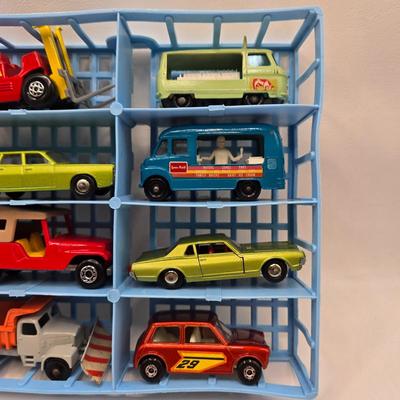 LOT 86X: Vintage Official Matchbox Series Deluxe Collector's Case With Cars, Busses, Trucks, Motorcycles, and More Inside!