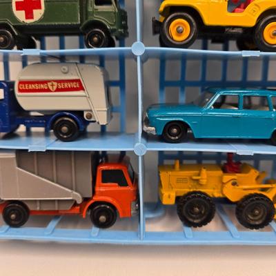 LOT 86X: Vintage Official Matchbox Series Deluxe Collector's Case With Cars, Busses, Trucks, Motorcycles, and More Inside!