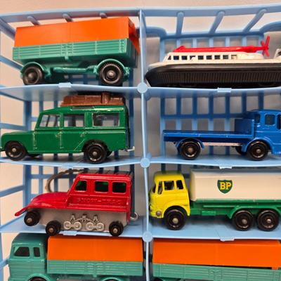LOT 86X: Vintage Official Matchbox Series Deluxe Collector's Case With Cars, Busses, Trucks, Motorcycles, and More Inside!