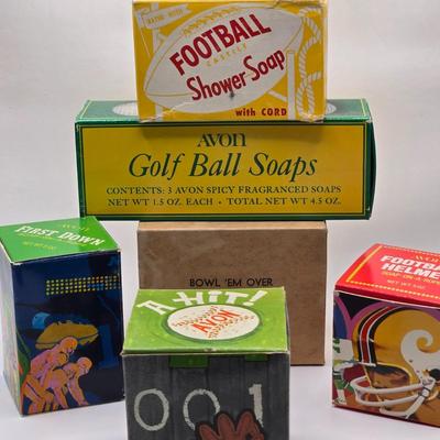 LOT 91X: Vintage Sports Themed Avon Soap on a Rope and More