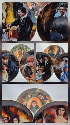 LOT 107X: "Frankly My Dear , I Don't Give a Damn." / Gone with the Wind Numbered Plates By Howard Rogers and Wooden Plate...