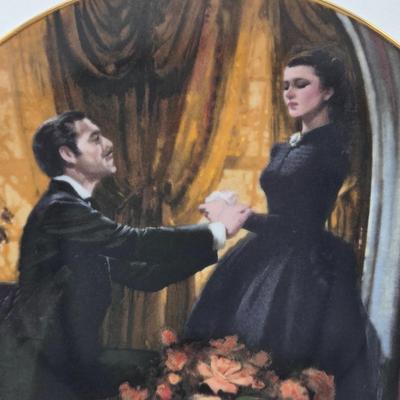 LOT 107X: "Frankly My Dear , I Don't Give a Damn." / Gone with the Wind Numbered Plates By Howard Rogers and Wooden Plate...